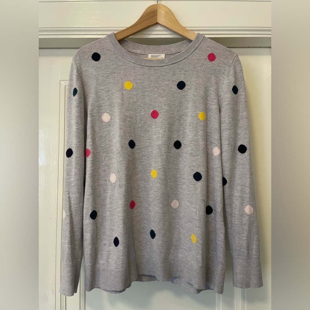 Market & Spruce polka dot sweater